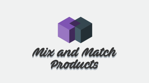 Two interlocking cubes with text "Mix and Match Products"